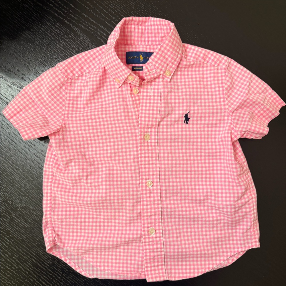 Ralph Lauren Kids Pink Checkered Button-Down Shirt